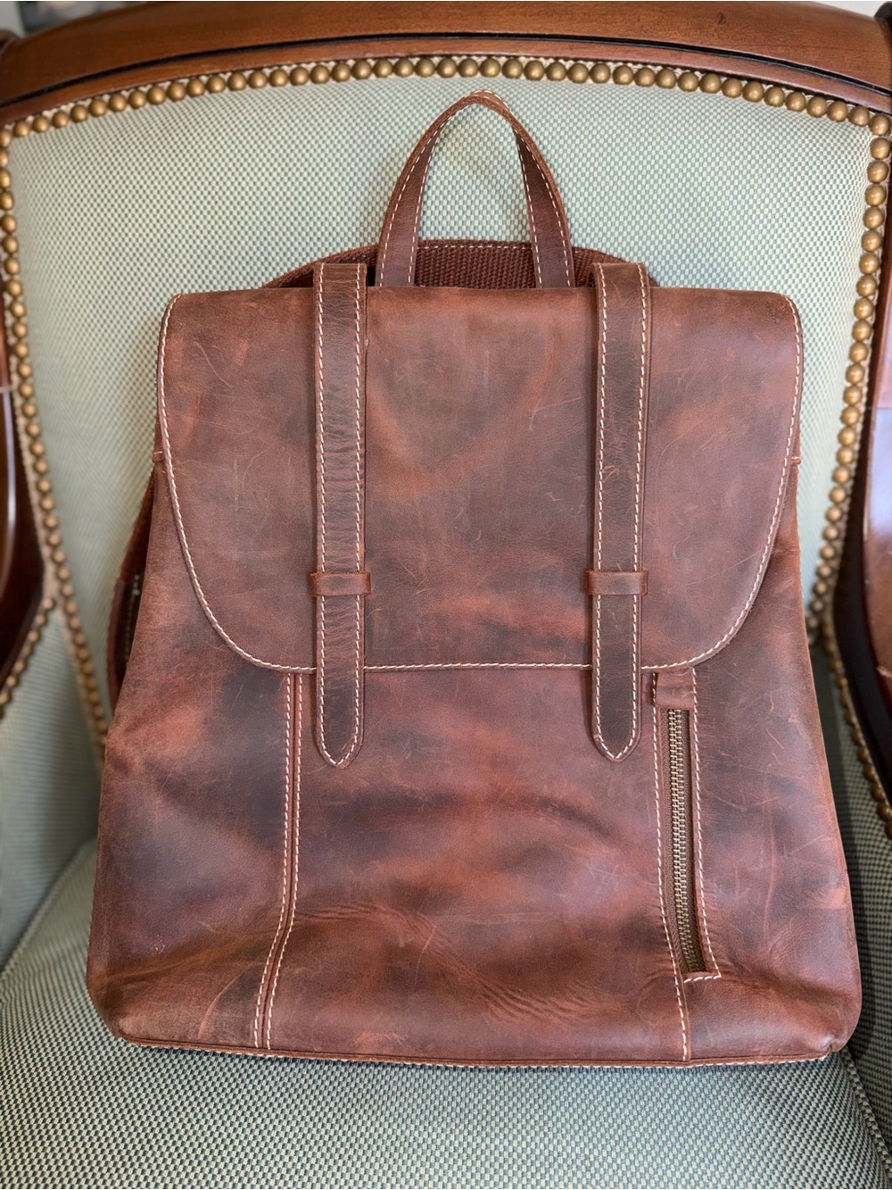 Yukon Bags Cognac Brown Leather Backpack - Vintage-Style Everyday Carry